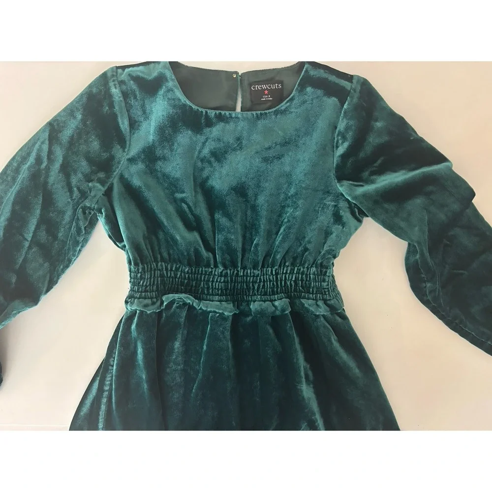 Crewcuts Green Velour Dress - Picture 2 of 10